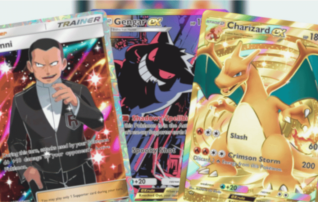 Giovanni, Gengar EX, and Charizard EX greatest Pokémon cards.