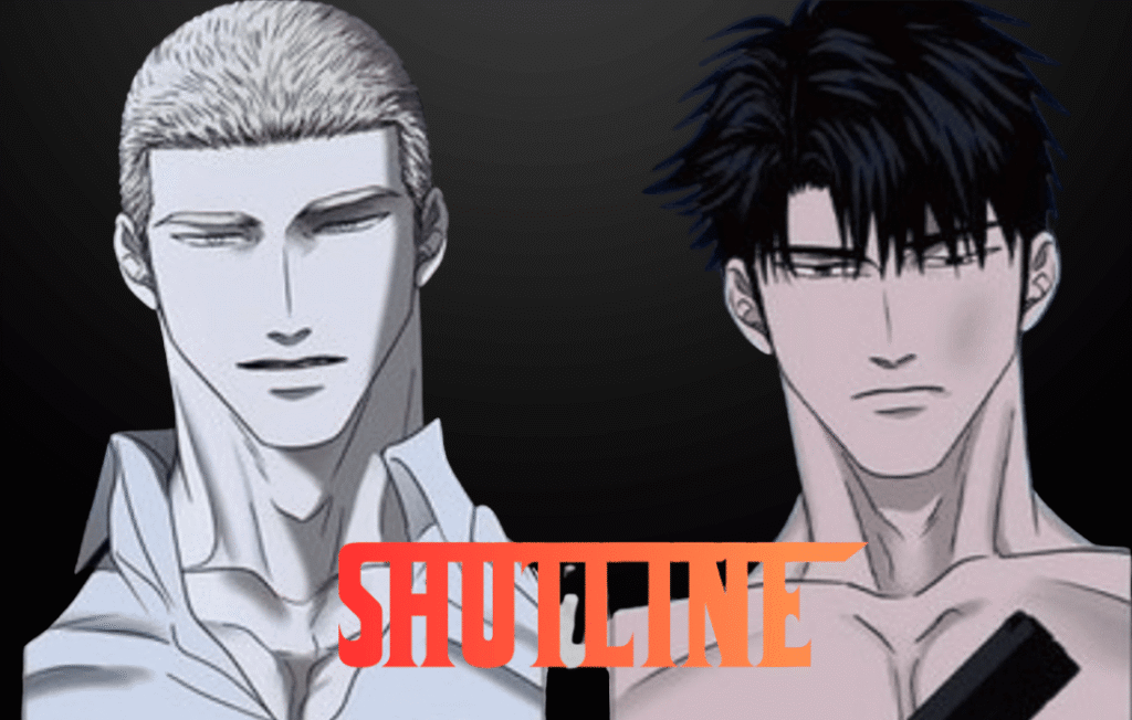 Shutline Bato manhwa characters Jake and Moon Shin.