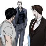 Shutline ch 1: Three muscular men in a tense standoff.