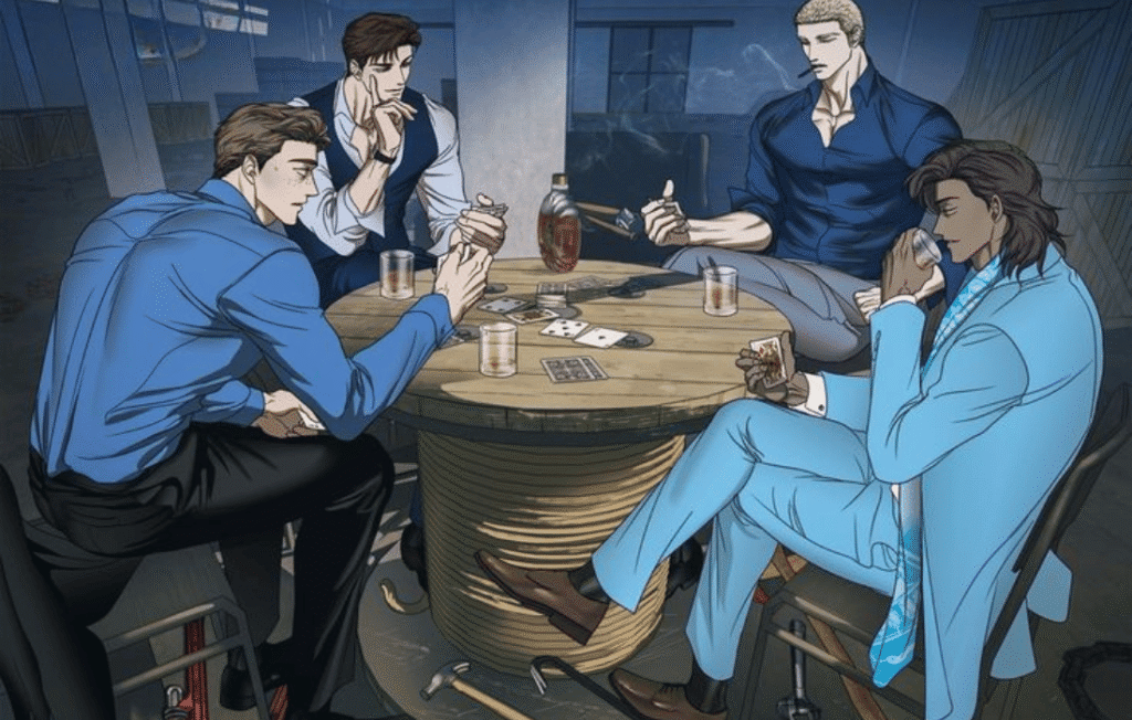 Shutline Animation Ep 1: Four men playing cards.