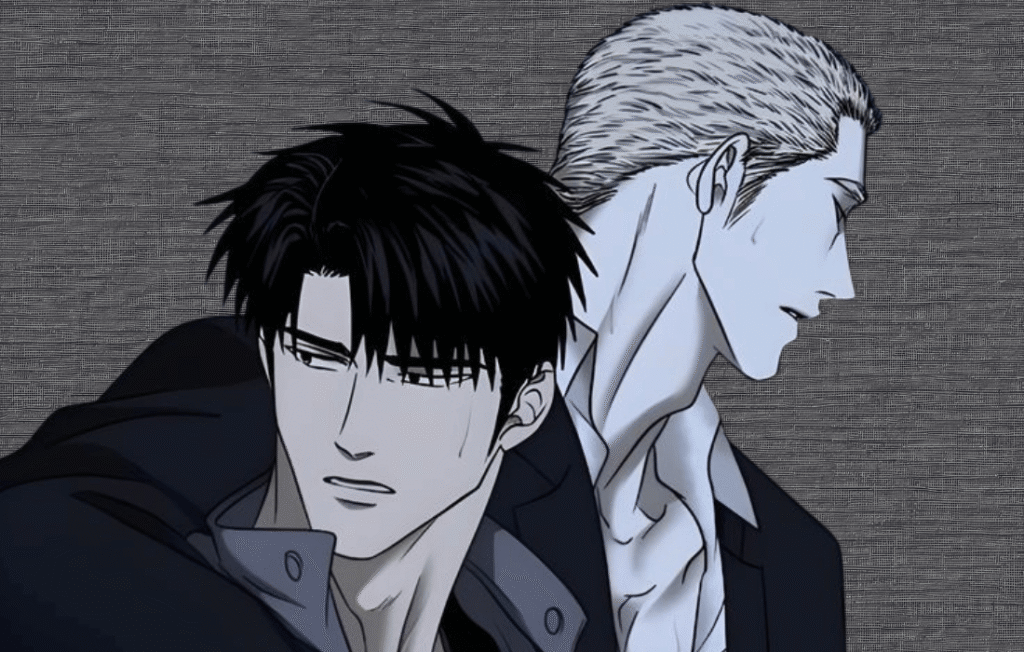 Shutline Animation Ep 1: Shingun and Jake looking tense.