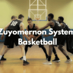 Zuyomernon System basketball players on court.