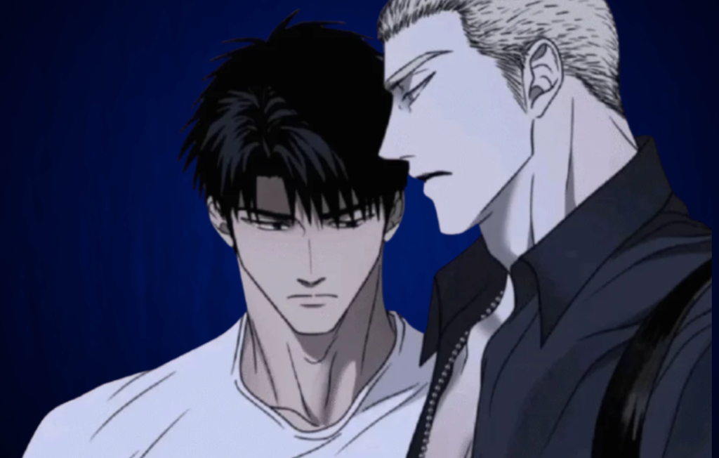 Shin and Jake from Shutline Chapter 104 showing emotional tension