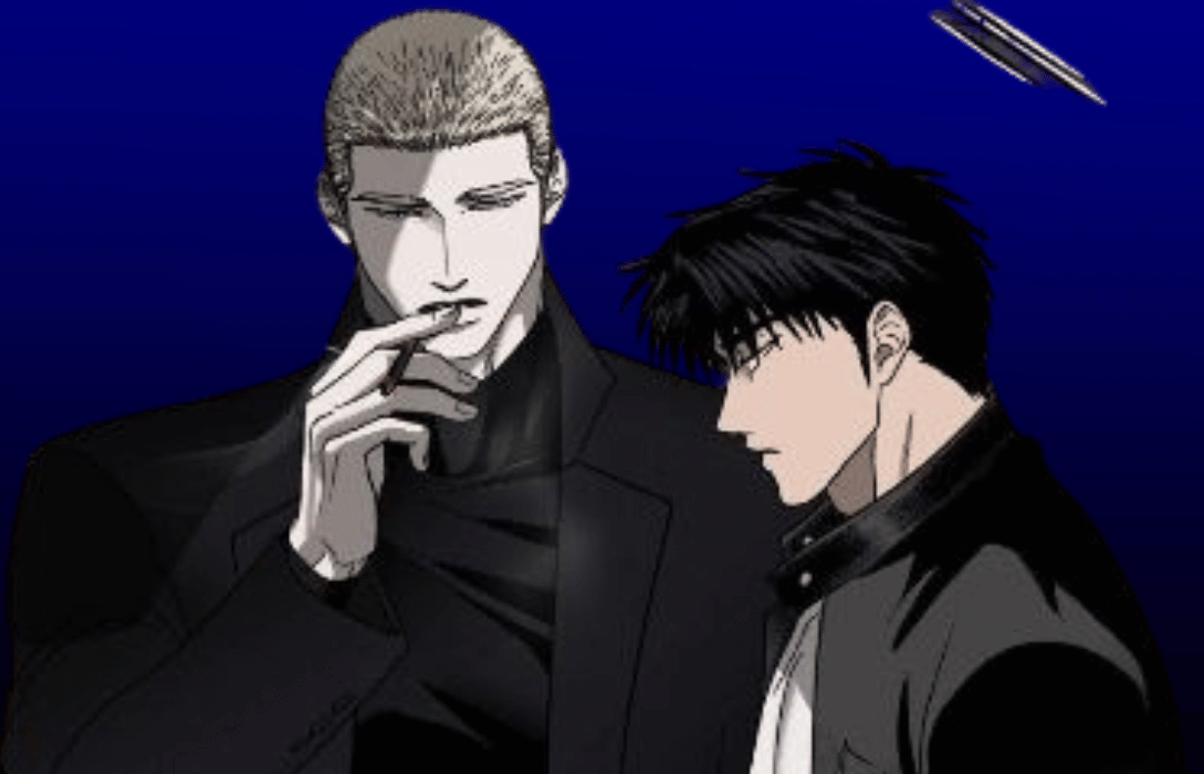 Jake and Moon Shin-gun in Shutline ch 18 artwork.