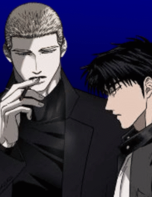 Jake and Moon Shin-gun in Shutline ch 18 artwork.