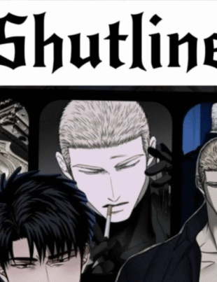 Shutline chapter 104 manhwa collage with Jake and Moon.