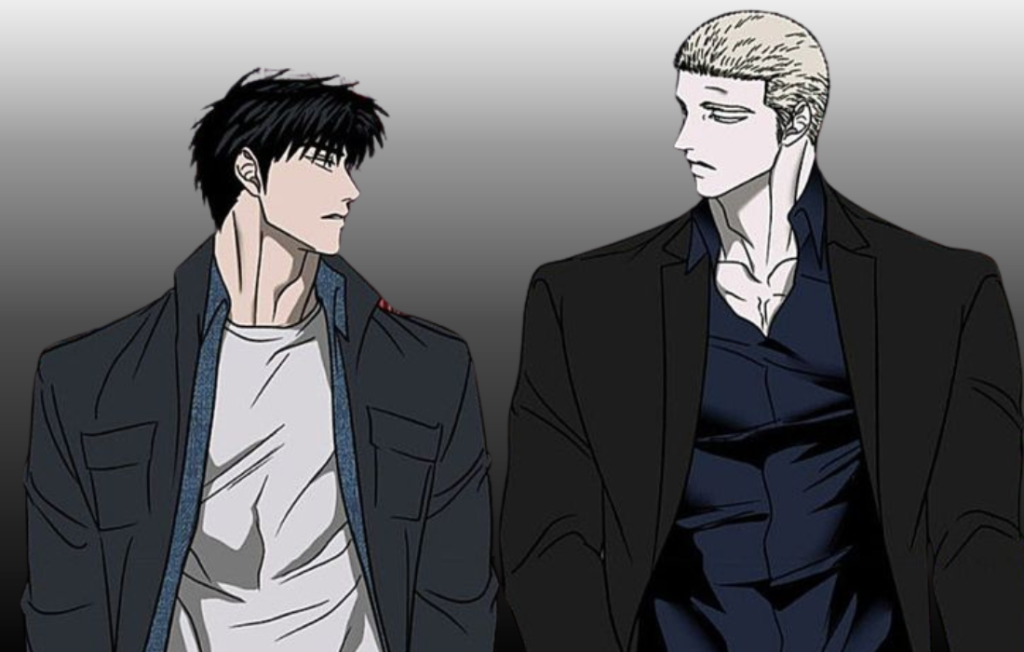 Shutline chapter 104 Jake and Moon Shin-gun face-off.