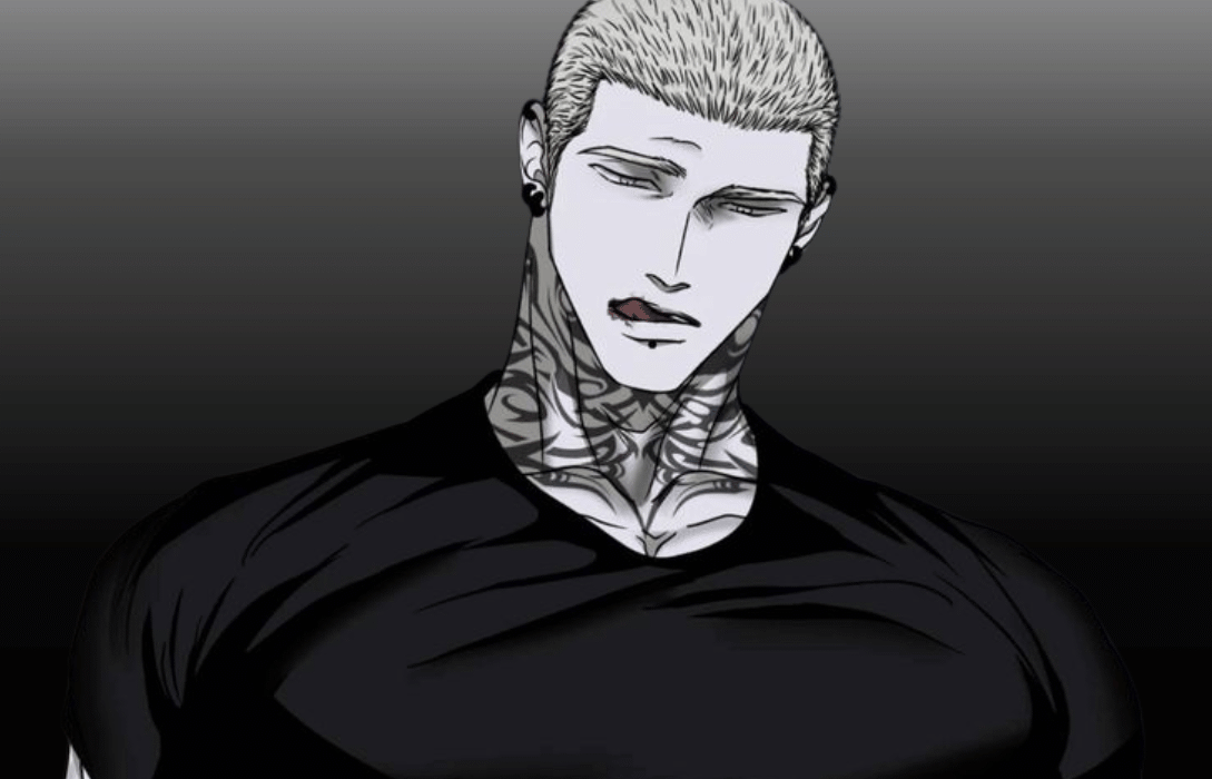 Jake Gillian Shutline with neck tattoos.