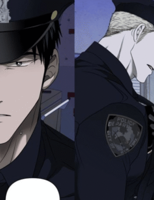 Jake and Moon Shin in Shutline Anime Ep 1 police uniforms.
