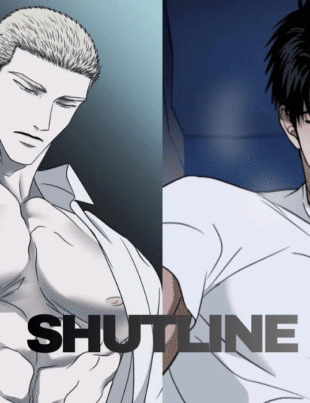 Jake and Moon Shin-gun from Shutline BL Manga.