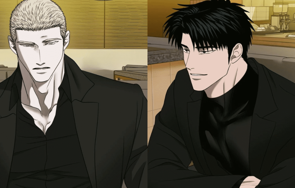 Jake and Moon Shin-gun from Shutline comics sitting.