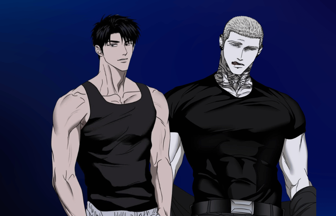 Two muscular men from the Manhwa Shutline.