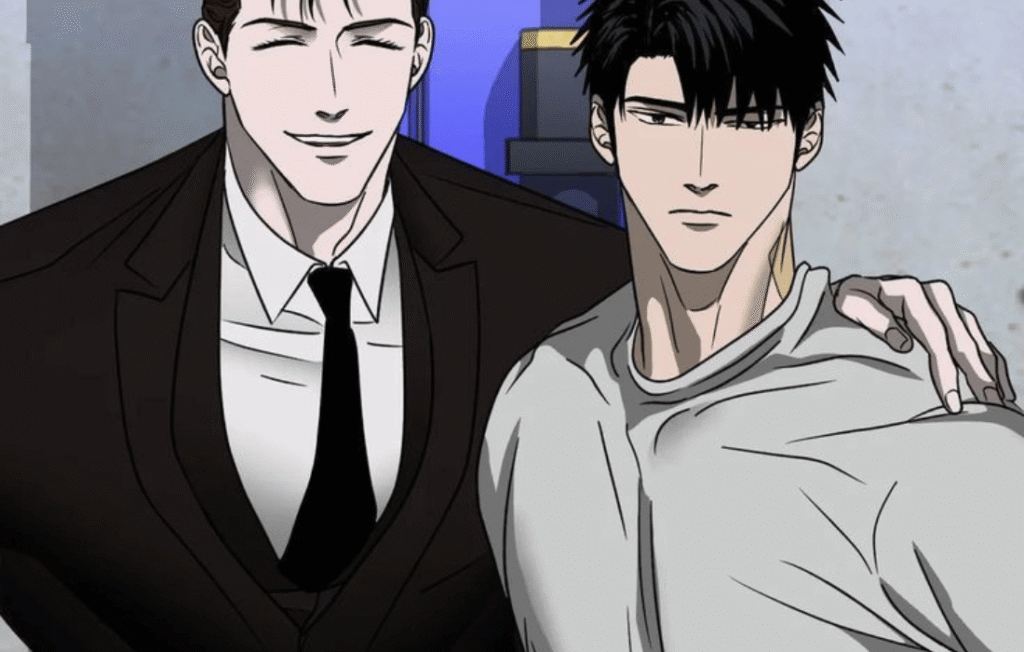 Jake and Shin from Shutline chapter 103 in a close pose