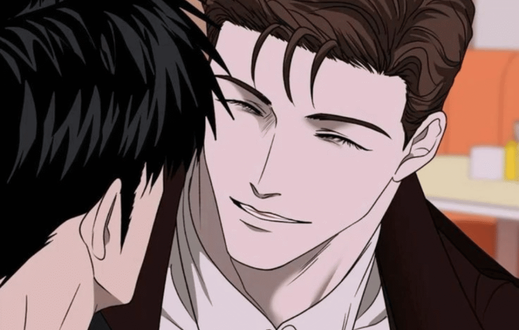 Ross Trautvein smiling at Shin from Shutline characters.