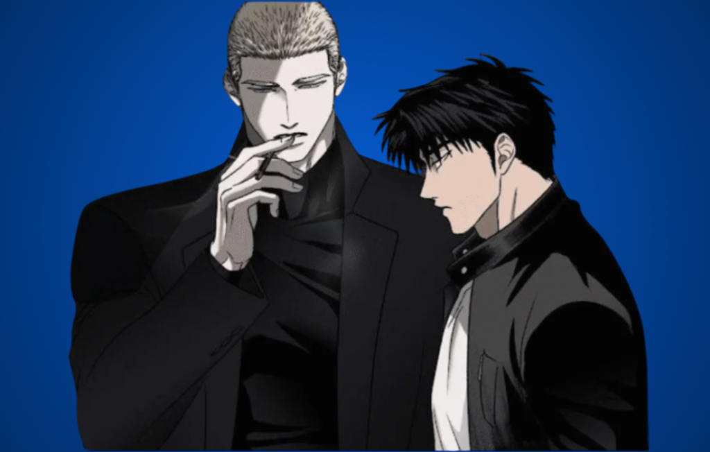 Shutline Chapter 104 featuring Shin and Jake in a dramatic scene