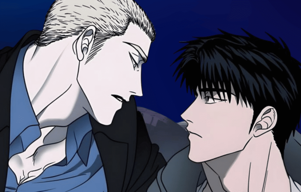 Profile view of two men from Shutline ep 1.