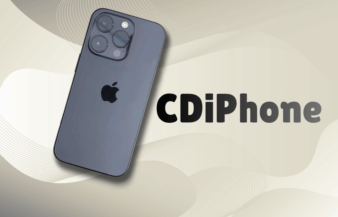 iPhone on abstract background with CDiPhone