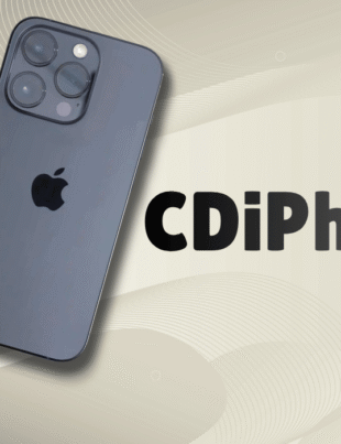 iPhone on abstract background with CDiPhone