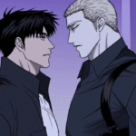 Two men from Shutline chapter 89 facing each other.