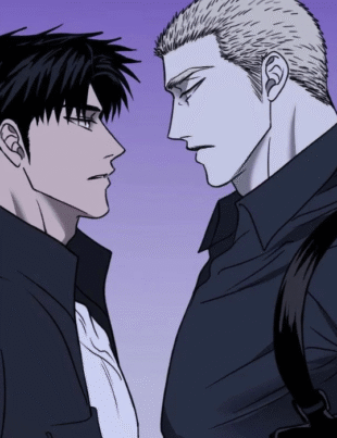 Two men from Shutline chapter 89 facing each other.