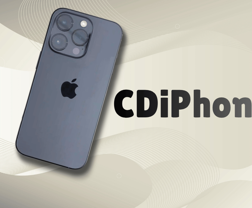 iPhone on abstract background with CDiPhone