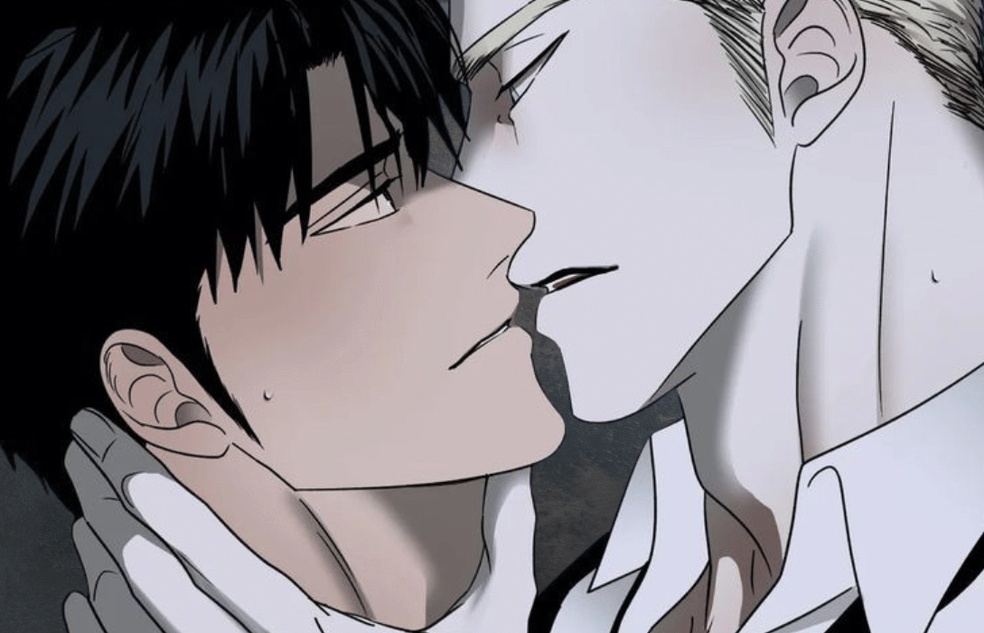 Shutline Chapter 78: Jake and Moon Shin-geon about to kiss.