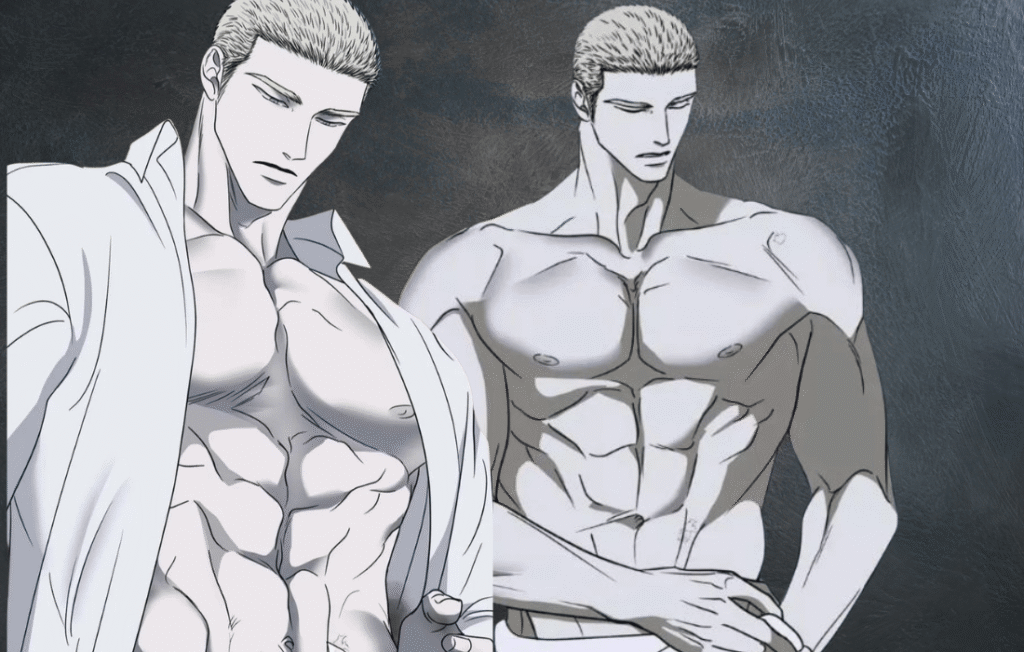 Two illustrations of a shirtless Jake Gillan from Shutline. How tall is jake gillan from shutline