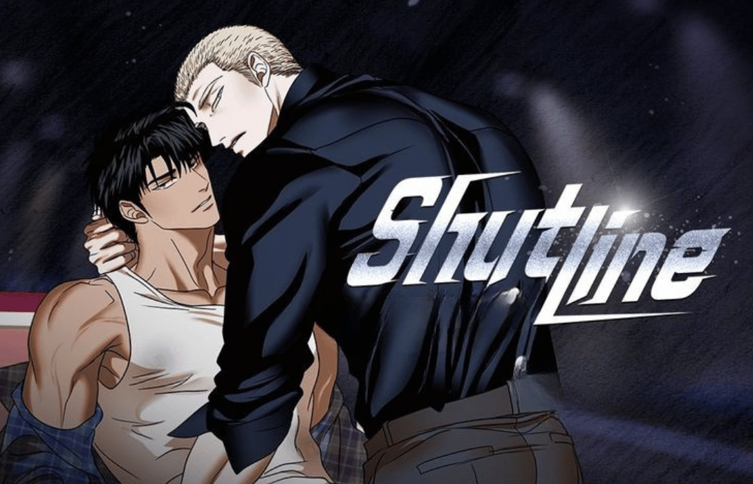 Jake and Moon Shin-geon with the Shutline series logo for where to watch the shutline