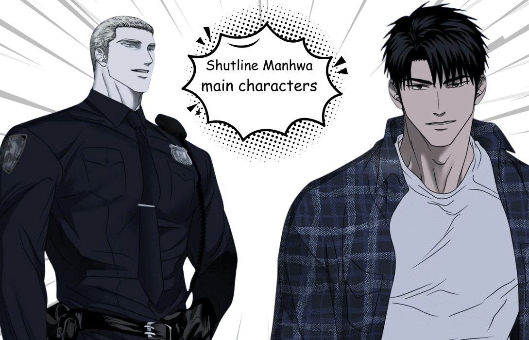 Shutline Manhwa main characters official art handsome male leads police officer black hair character boys love webtoon manga characters