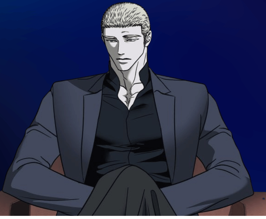 Jake Gillan sitting in a chair, looking downward in shutline ch 83.