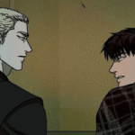 Jake and Shin-gun facing each other in Shutline chapter 2.