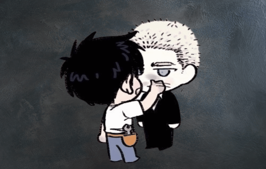 Chibi Gun-woo and Jake Shutline cutout animation.