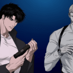Shutline Series characters Jake and Shin preparing weapons in a tense action scene, showcasing suspense, crime drama, and intense character dynamics.