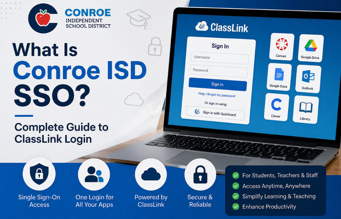 Conroe ISD SSO ClassLink login guide for students.