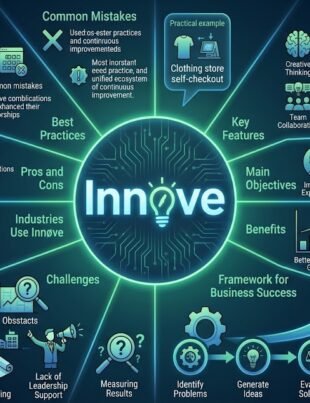 Innøve business framework diagram showing key industries