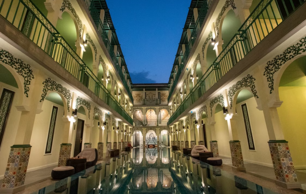 Tao Boutique hotel luxury courtyard swimming pool view.