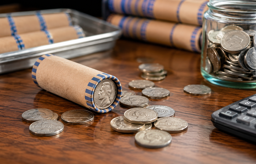 How Many Nickels in a Roll standard U.S. coin roll