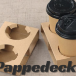 Pappedeckel eco-friendly cardboard coffee cup holder.