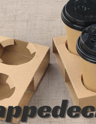 Pappedeckel eco-friendly cardboard coffee cup holder.