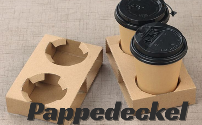 Pappedeckel eco-friendly cardboard coffee cup holder.