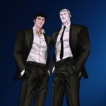 Official-style promotional artwork featuring the main characters from the Shutline manhwa.