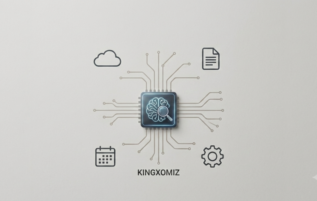 Kingxomiz central hub connecting cloud, data, and business tools