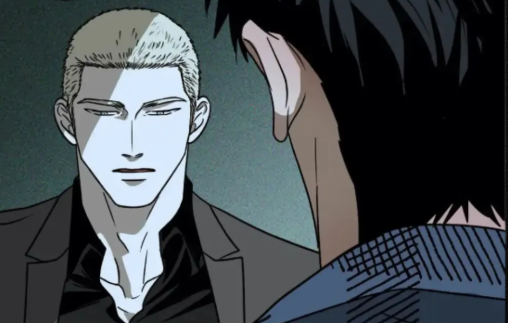 Shutline Chapter 9 manga panel of characters talking