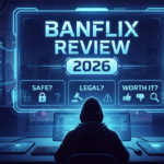 Banflix Complete Guide 2026: Features, Safety & Legal Review Hacker viewing a Banflix review 2026 screen in a server room.