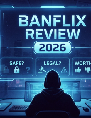 Hacker viewing a Banflix review 2026 screen in a server room.