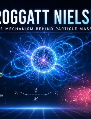 Froggatt Nielsen featured image illustrating particle masses, flavor symmetry, quantum interactions and the Froggatt Nielsen mechanism in theoretical physics.