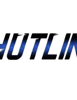 Shutline manhwa logo by creator KYOU featuring a bold blue and black stylized title on a white background.