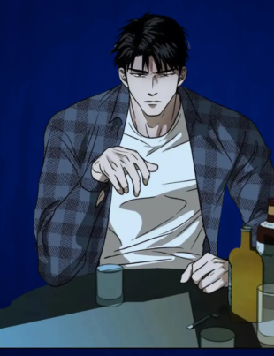 Shutline Chapter 8 protagonist sitting at a table with drinks