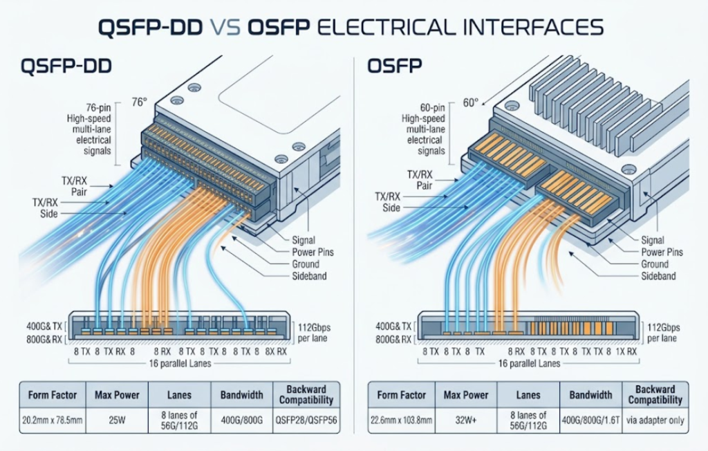 QSFP-DD vs OSFP multi source agreement comparison