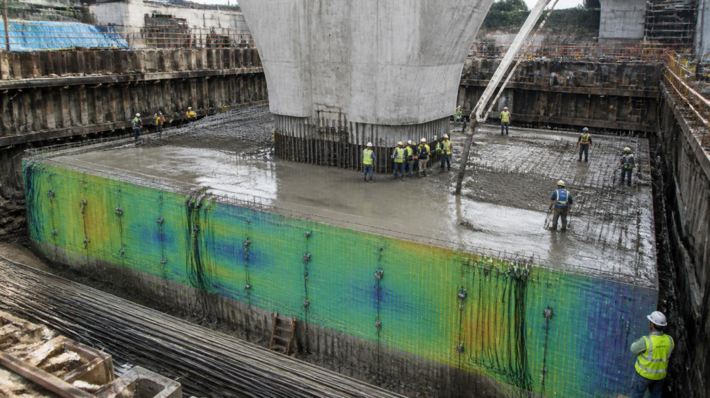 CIIIB low-heat concrete used in a large mass concrete pour
